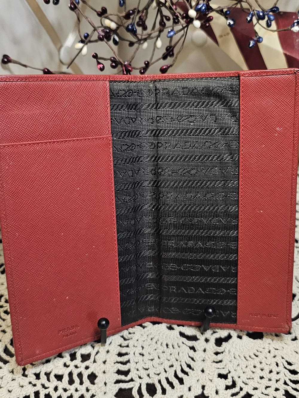 Prada Red Leather Wallet